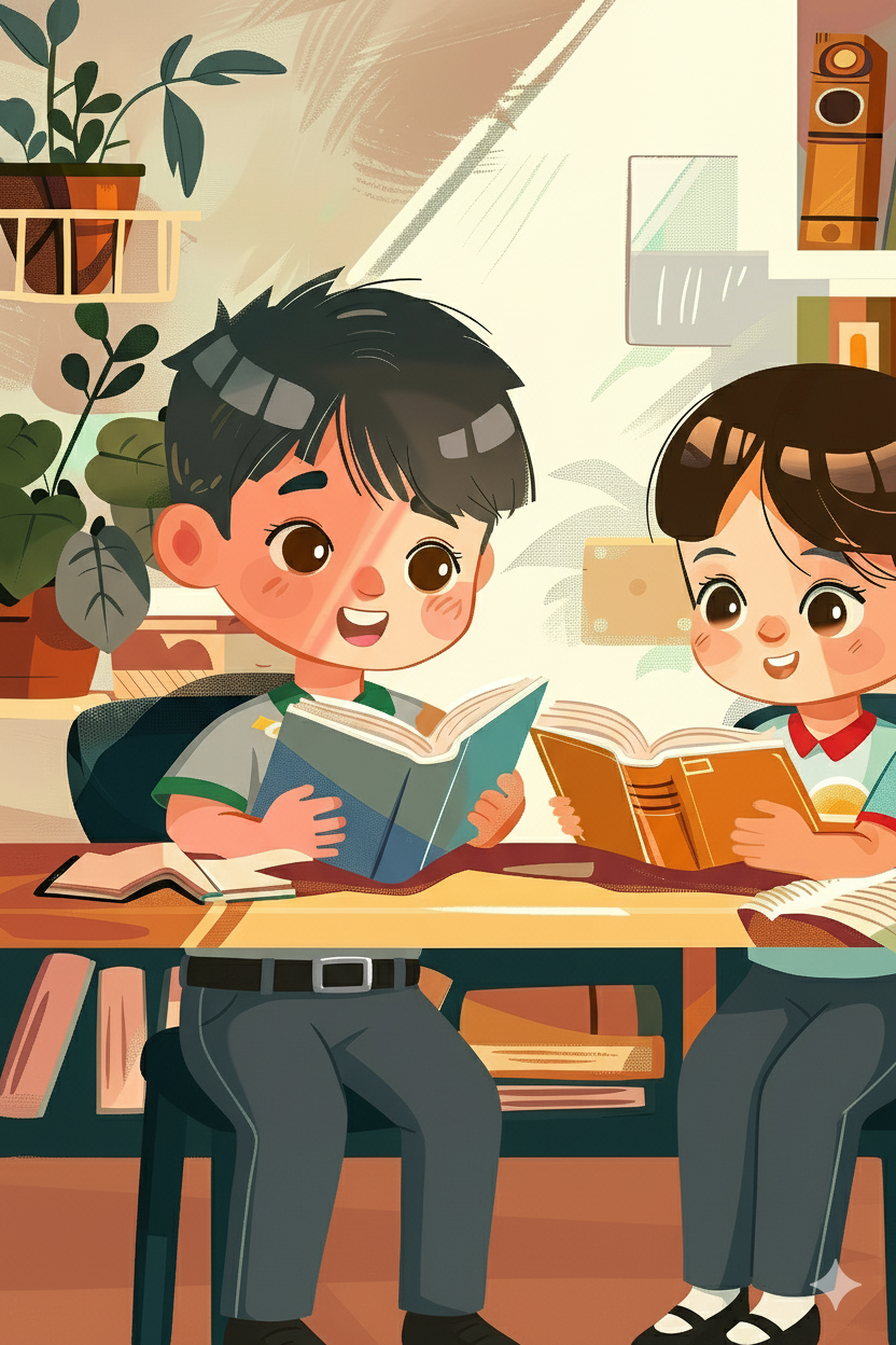 Children engaging in a lesson